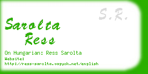 sarolta ress business card